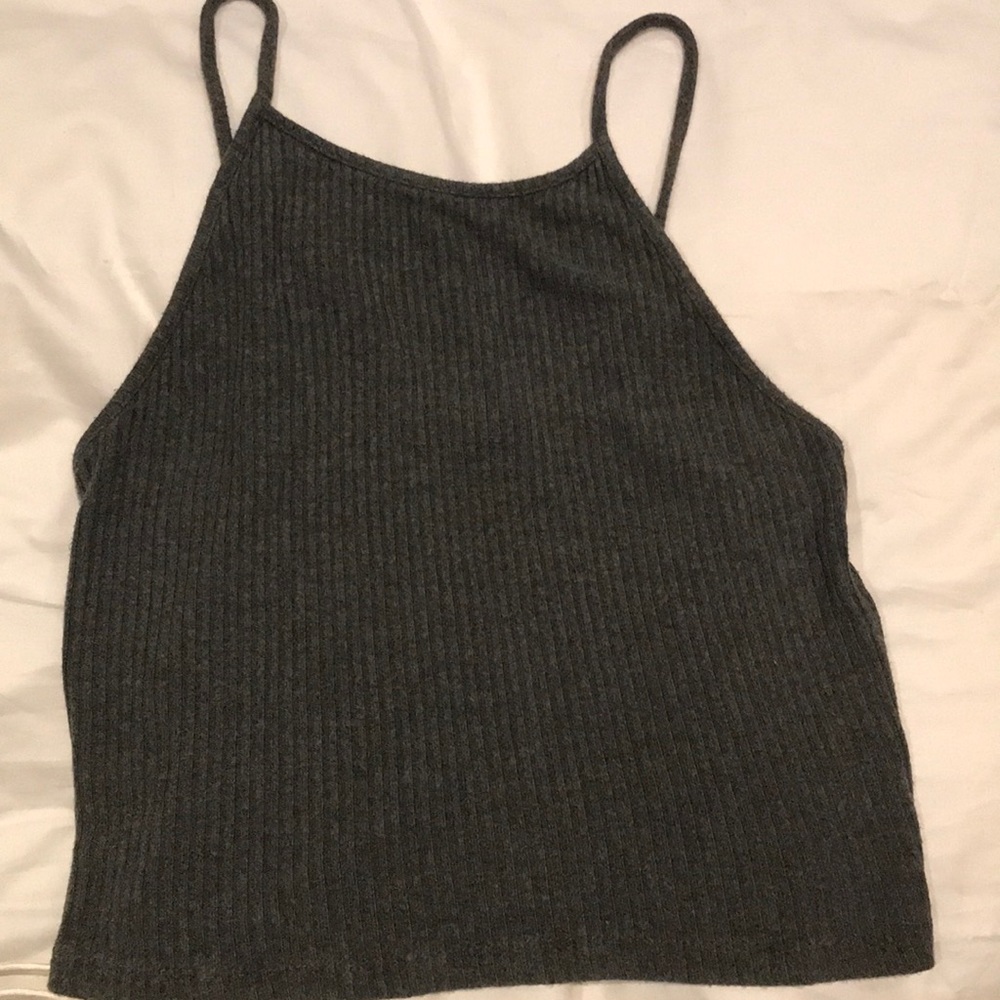 grey ribbed brandy halter
